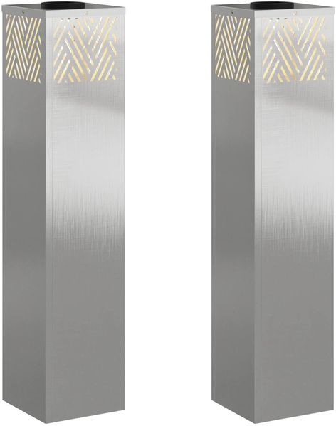 vidaXL Solar LED Weg Licht 2 pcs Silber Edelstahl 879734 Bild 2