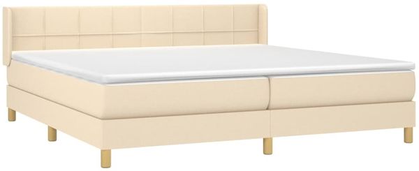 Boxspringbett mit Matratze Stoff Creme 200x200 cm, Härtegrad: H2 [3130302] Bild 3
