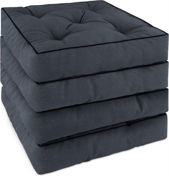 Aspero Sitzauflage 4 Stuhlkissen 40x40 cm Padua, Gepolsterte Outdoor Auflage mit Steppung
