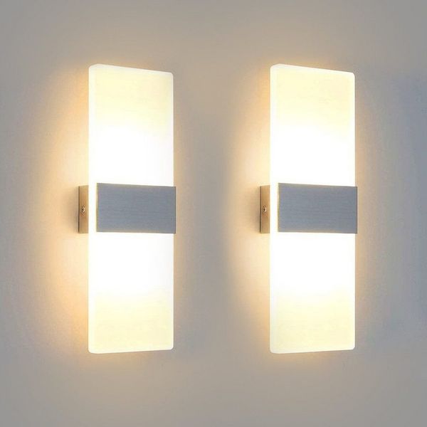 Ophy Wandleuchte 2er-Set moderne minimalistische Acryl-Wandleuchte, 12 W, für Wohnzimmer, Flur & Schlafzimmer