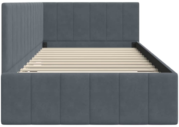 vidaXL Eckbettgestell mit Kopfteil Dunkelgrau 90 cm x 190 cm Stoff 42016298 Bild 5