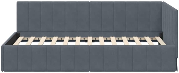 vidaXL Eckbettgestell mit Kopfteil Dunkelgrau 90 cm x 190 cm Stoff 42016298 Bild 4