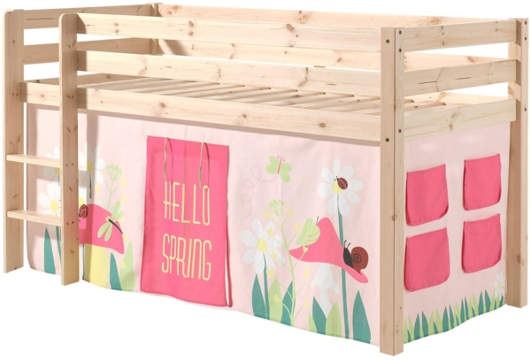 Kinderbett Karolina 210x114x106 Massivholz Natur Textilset Spring 1