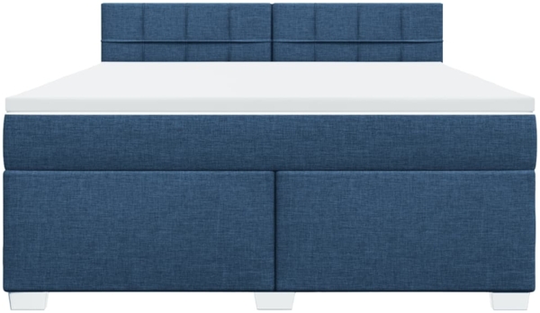 Boxspringbett mit Matratze, Stoff, Viereckige, grauer Fuß, Blau, 180x200 cm, true Bild 5