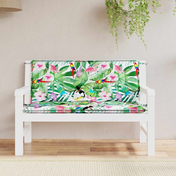vidaXL Gartenbank-Auflagen, 2 Stk., Polyester, Mehrfarbig, 120 x 50 x 7 cm