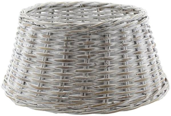 Spetebo Weihnachtsbaumdecke Rattan Weihnachtsbaumrock aus Weide 60 cm - weiß (1-tlg), Abdeckung für den Christbaum Ständer