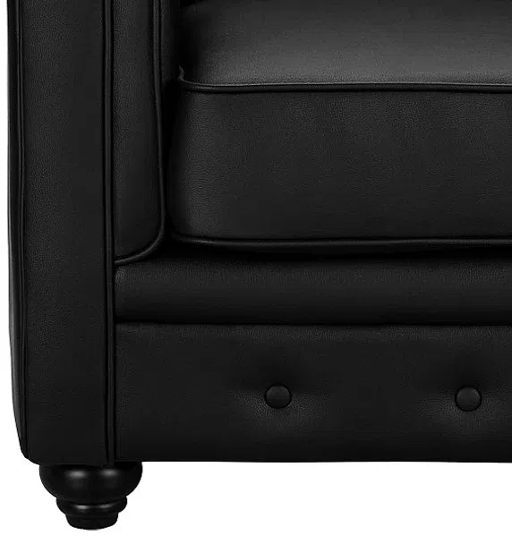 Vente-unique - CHESTERFIELD Couchgarnitur Kunstleder Schwarz - B 88 cm x H 72 cm x L 165 cm205 cm Bild 5