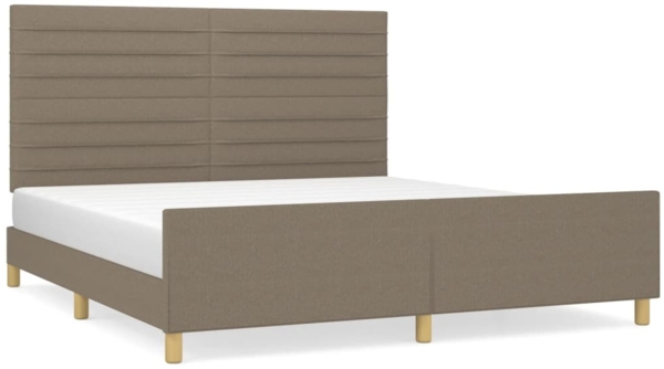 Doppelbett, Polsterbett mit Kopfteil Stoff Taupe 180x200 cm