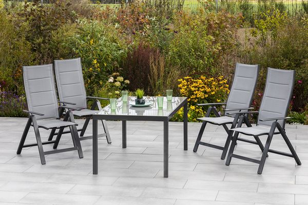 Florenz Gartenmöbel Set 5tlg, 150 x 80 cm