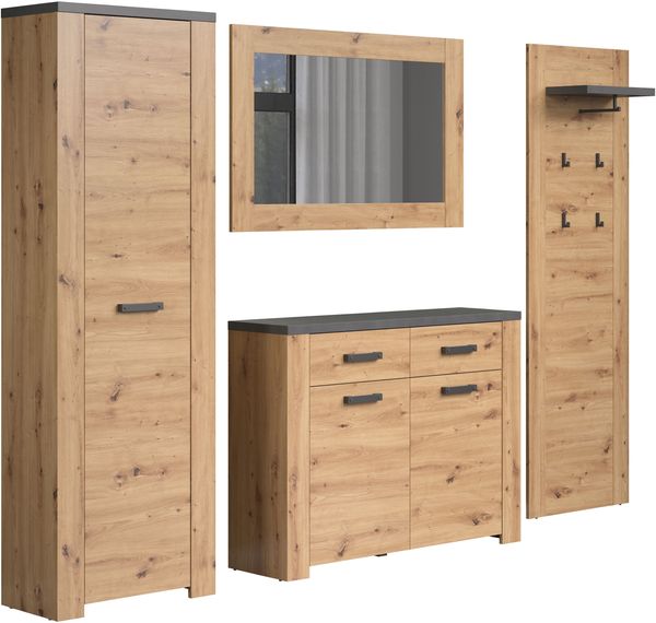 Garderobe Set Follow in Eiche Artisan und grau 270 cm Bild 8