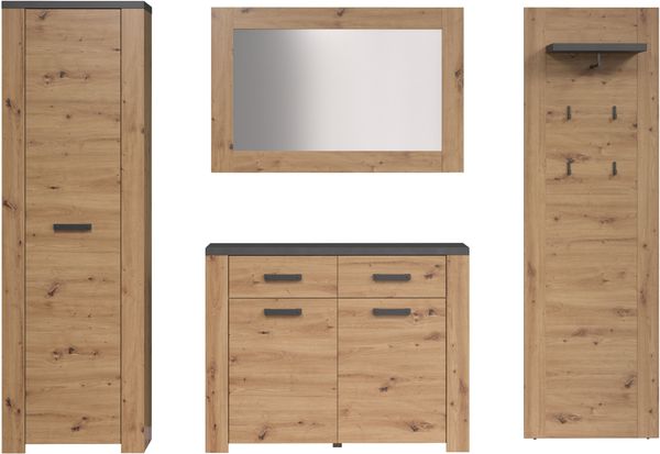 Garderobe Set Follow in Eiche Artisan und grau 270 cm Bild 10