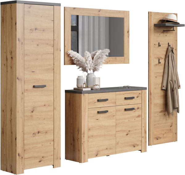 Garderobe Set Follow in Eiche Artisan und grau 270 cm Bild 9