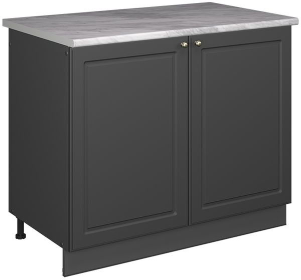 Spülenunterschrank Fame-Line Anthrazit-Gold Landhaus/Anthrazit 100 cm, AP Marmor Vicco