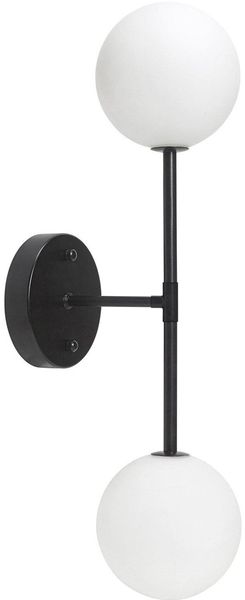 PR Home Sigma S Wandlampe in Kugelform schwarz 2x G9 49x12x19cm