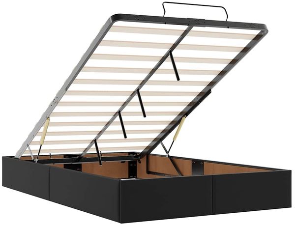 vidaXL Ottoman-Bett mit Matratze Schwarz 120x190 cm Kunstleder 3311293 Bild 12