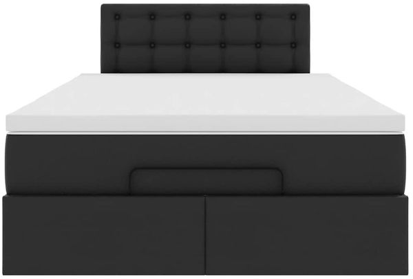 vidaXL Ottoman-Bett mit Matratze Schwarz 120x190 cm Kunstleder 3311293 Bild 7
