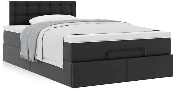 vidaXL Ottoman-Bett mit Matratze Schwarz 120x190 cm Kunstleder 3311293 Bild 4
