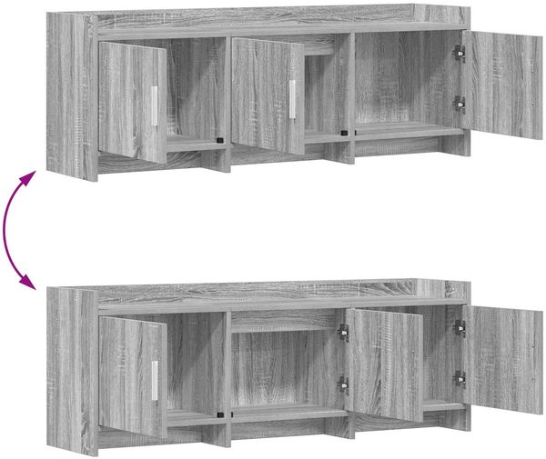 vidaXL TV-Schränk 130 x 33 x 47 cm Grau Sonoma Holzwerkstoff 8011200 Bild 9
