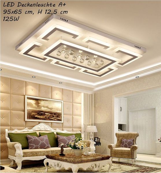 Eurohandisplay LED Deckenleuchte LED Deckenleuchte Kristall Lichtfarbe einstellbar mit Fernbedienung, LED fest integriert, Tageslichtweiß, Lichtfarbe und Helligkeit mit Fernbedienung oder App einstellbar