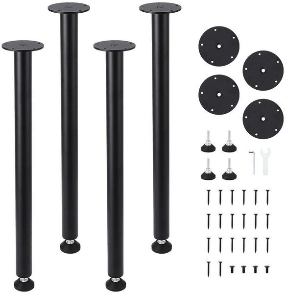 GarveeMore Tischbein 4x Möbelfuß Furniture Foot, Cylindrical Metal Table Legs, 4-St,71CM,höhenverstellbar,Pulverbeschichtet
