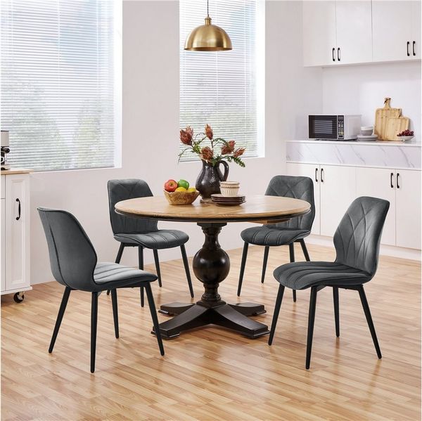 Yaheetech Küchenstuhl (4 St), Esszimmerstühle 4er Set Polsterstuhl für Küche/Esszimmer