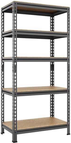 Yaheetech Standregal, Schwerlastregal Lagerregale Kellerregal, 5 verstellbare Ablagen, Stahl Dunkelgrau, 150 x 30 x 70 cm