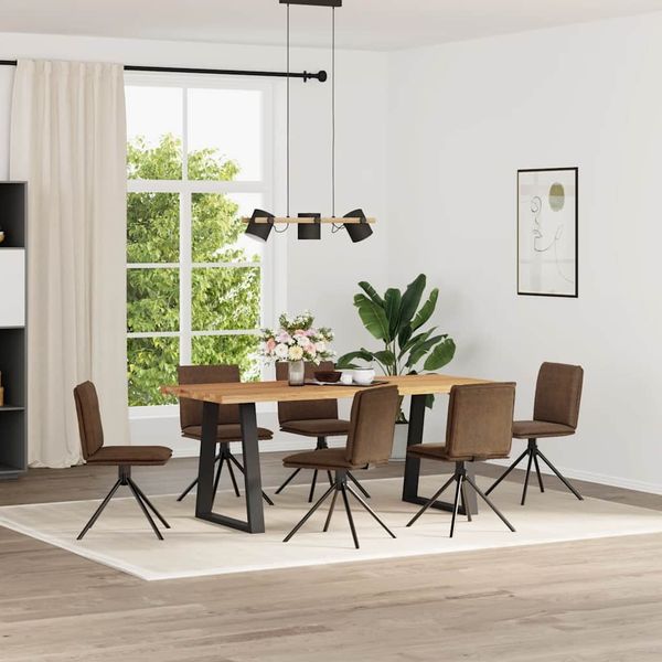 vidaXL Esszimmerstühle 6 Stk. Braun Wildleder-Optik 3315648