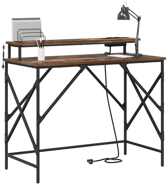 vidaXL Schreibtisch Geräucherte Eiche 100 x 50 x 86,5 cm Holzwerkstoff 859397 Bild 3