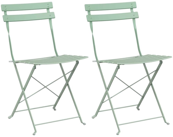 vidaXL Gartenklappstuhl 2 pcs Hellmint 42 x 46 x 82cm Metall 42002958