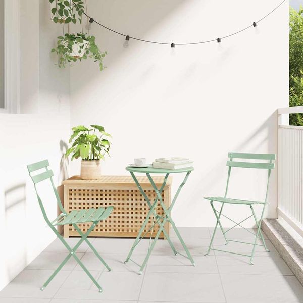 vidaXL Gartenklappstuhl 2 pcs Hellmint 42 x 46 x 82cm Metall 42002958
