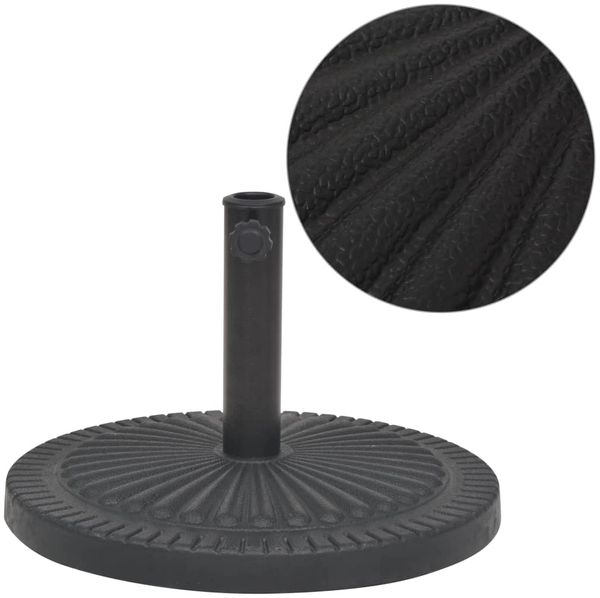 vidaXL Sonnenschirmständer Harz Rund Schwarz 29 kg 43658