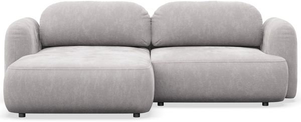 Selsey Tvoya Ecksofa mit Schlaffunktion, Ottomane links, hellgraues Chenille