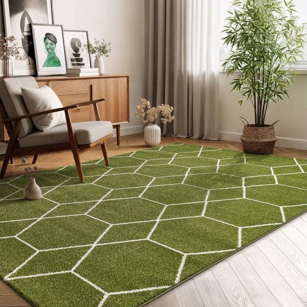 Sanat Teppich Trellis, rechteckig, Höhe: 10 mm, Kurzflor, skandi, boho, auch als Läufer und in rund
