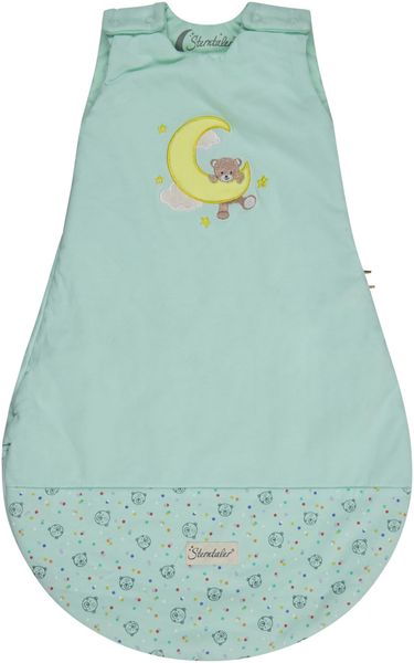 Sterntaler Babyschlafsack 62/68 cm Bär Bo, Polycotton-Schlafsack mit Stickerei, Hydrocool Futter, leichter Wattierung, Zwei-Wege-Reißverschluss, Mesheinsatz, mintgrün, 1,50 TOG, Größe 68
