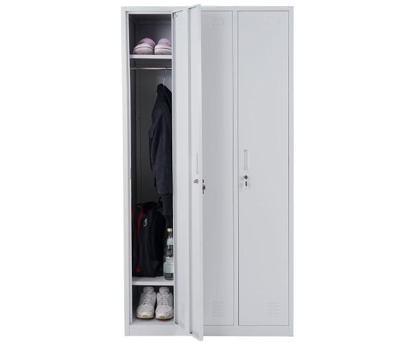 Schließfach Boston T829, Spind Wertfachschrank Schließfachschrank, Metall 3 Fächer ~ grau