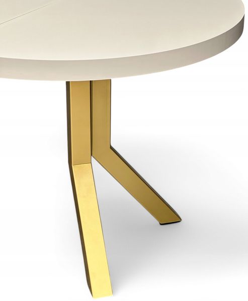 Runder ausziehbarer Tisch KASCHMIR Ø100/200 cm mit schlanken Metallbeinen in Gold Bild 7