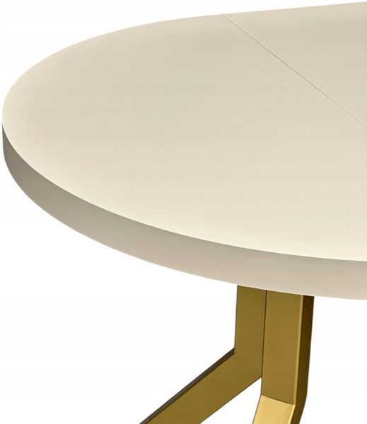 Runder ausziehbarer Tisch KASCHMIR Ø100/200 cm mit schlanken Metallbeinen in Gold Bild 6