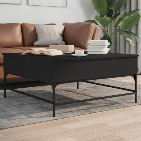 vidaXL Couchtisch Schwarz 95x95x45 cm Holzwerkstoff und Metall 3217064