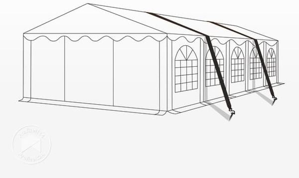 Sturmsicherung Lagerzelt Partyzelt 15 m mit Erdnägeln - Zusätzliche Sicherheit, Stabilität für Ihr Lagerzelt Lagerhalle Partyzelt Windschutz NEU
