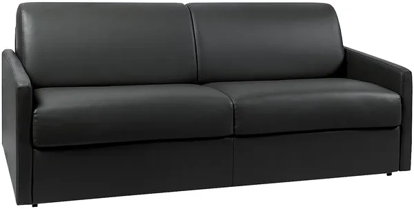 Vente-unique - CALIFE Sofa Kunstleder Schwarz - B 223 cm94 cm x H 85 cm x L 190 cm