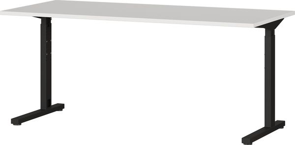 Germania Schreibtisch 4252 mechanisch höhenverstellbar, Lichtgrau/Schwarz, 160 x 80 x 80 cm (BxHxT)