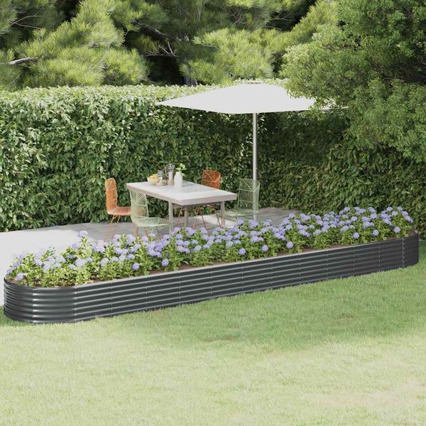 vidaXL Hochbeet Verzinkter Stahl 600x140x36 cm Anthrazit 319051