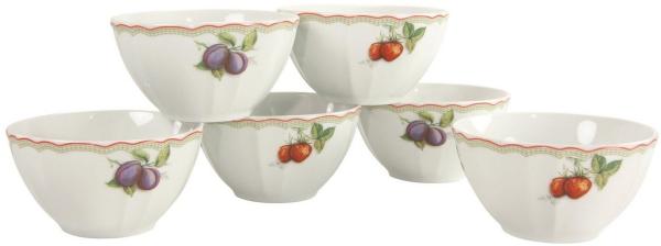 CreaTable Müslischale Flora Orchard, Porzellan, (Set, 6-tlg), Salatschale, Snackschale