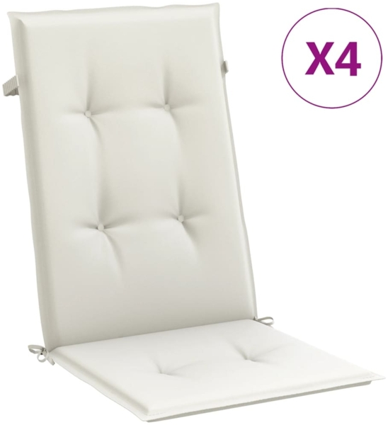vidaXL Hochlehner-Auflagen 4 Stk. Melange Creme 120x50x4 cm Stoff 4002419