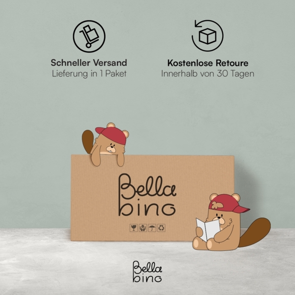 Bellabino 'Koro' Kinderbücherregal, weiß, Kinderregal mit 3 Fächern für Bücher und 2 Fächern für Aufbewahrungsboxen Bild 9