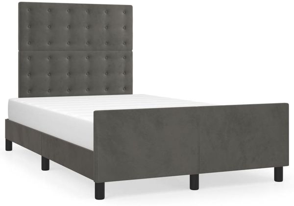 Einzelbettgestell Design für Erwachsene ohne Matratze Dunkelgrau 120x190 cm Samt d4577e