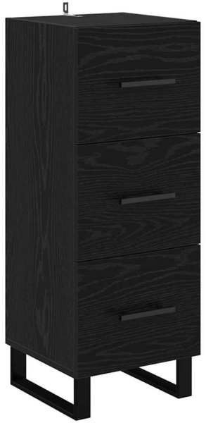 vidaXL Sideboard Schwarz Eichen-Optik 34,5 x 34 x 90 cm Holzwerkstoff 881587