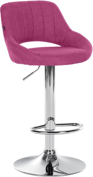 Barhocker SEGAD - Stoff Lila 46.5x48x85 cm Silber | Barstuhl Mit Lehne Tresenhocker Tresenstuhl Kneipenhocker Kneipenstuhl