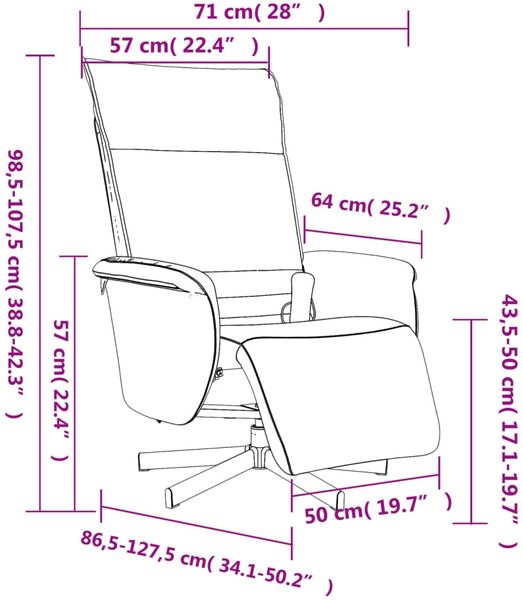 vidaXL Massagesessel mit Fußteil Schwarz Kunstleder 356653 Bild 11