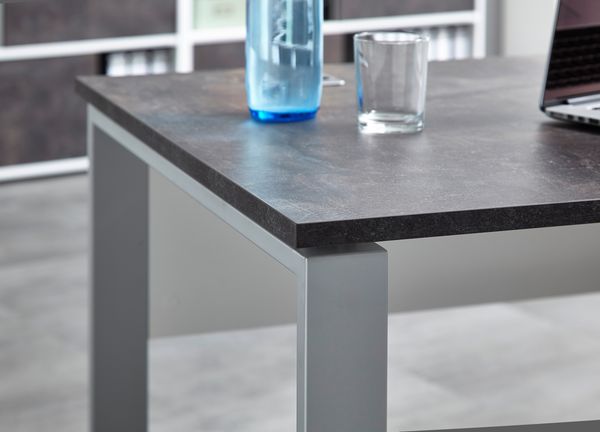 Germania Schreibtisch 4150-261 GW-Altino in Weiß/Basalto-Dunkel, 160 x 75 x 80 cm (BxHxT)